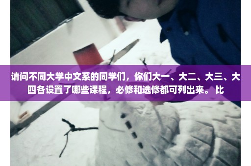 请问不同大学中文系的同学们，你们大一、大二、大三、大四各设置了哪些课程，必修和选修都可列出来。 比