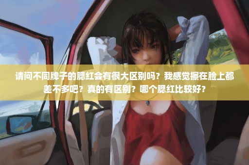 请问不同牌子的腮红会有很大区别吗？我感觉擦在脸上都差不多吧？真的有区别？哪个腮红比较好？