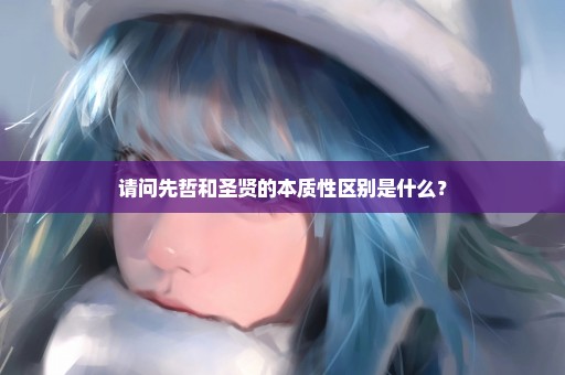 请问先哲和圣贤的本质性区别是什么？