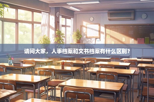 请问大家，人事档案和文书档案有什么区别？