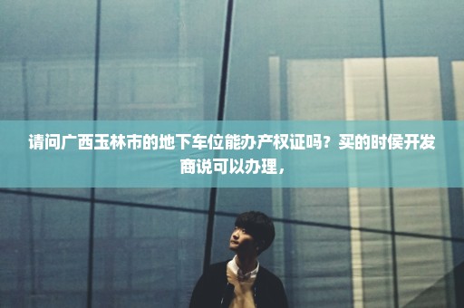 请问广西玉林市的地下车位能办产权证吗？买的时侯开发商说可以办理，