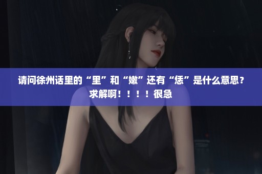 请问徐州话里的“里”和“嫩”还有“恁”是什么意思？求解啊！！！！很急