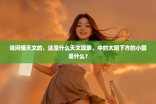 请问懂天文的，这是什么天文现象，中的太阳下方的小圆是什么？
