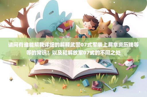 请问有谁能帮我详细的解释武警07式军装上肩章资历牌等等的常识！以及和解放军07式的不同之处