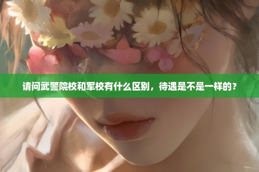请问武警院校和军校有什么区别，待遇是不是一样的？