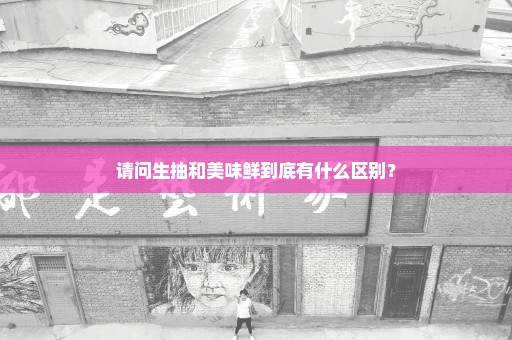 请问生抽和美味鲜到底有什么区别？