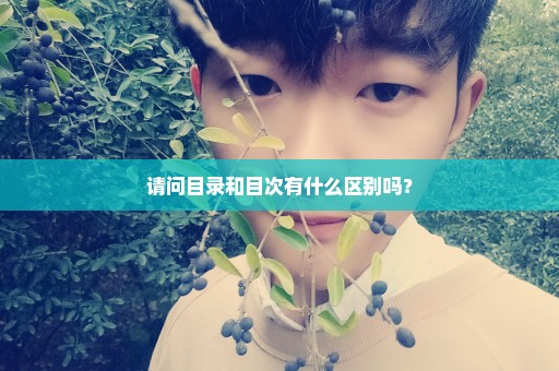 请问目录和目次有什么区别吗？
