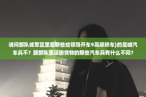 请问部队或军区里面那些给领导开车9高级轿车)的是喊汽车兵不？跟部队里运输货物的那些汽车兵有什么不同？