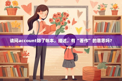 请问account除了帐本，描述，有“著作”的意思吗？