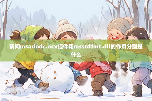 请问msadodc.ocx控件和msstdfmt.dll的作用分别是什么