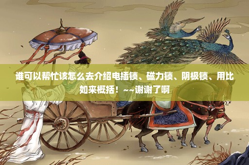 谁可以帮忙该怎么去介绍电插锁、磁力锁、阴极锁、用比如来概括！~~谢谢了啊