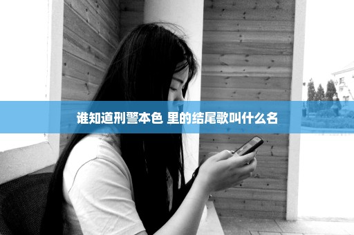 谁知道刑警本色 里的结尾歌叫什么名
