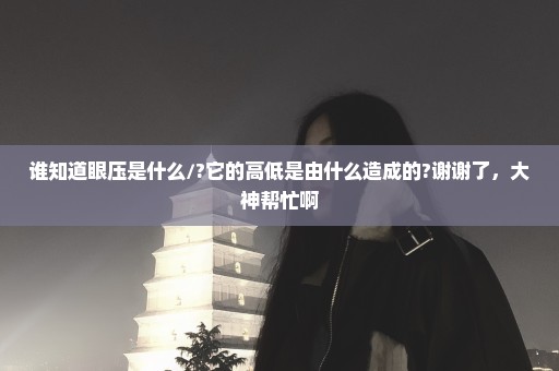 谁知道眼压是什么/?它的高低是由什么造成的?谢谢了，大神帮忙啊