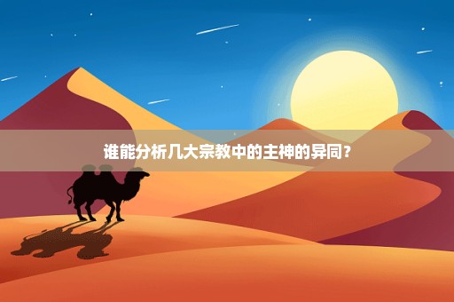 谁能分析几大宗教中的主神的异同？