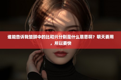 谁能告诉我楚辞中的比和兴分别是什么意思啊？明天要用，所以要快