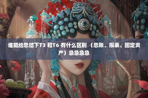 谁能给总结下T3 和T6 有什么区别 （总账、报表、固定资产）急急急急