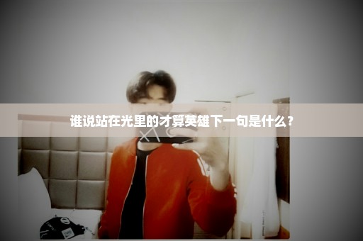 谁说站在光里的才算英雄下一句是什么？