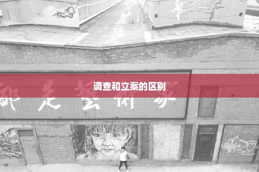 调查和立案的区别