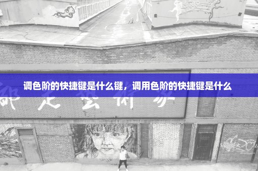 调色阶的快捷键是什么键，调用色阶的快捷键是什么 