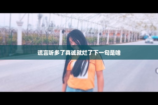 谎言听多了真诚就烂了下一句是啥