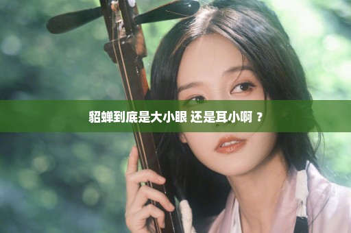 貂蝉到底是大小眼 还是耳小啊 ？