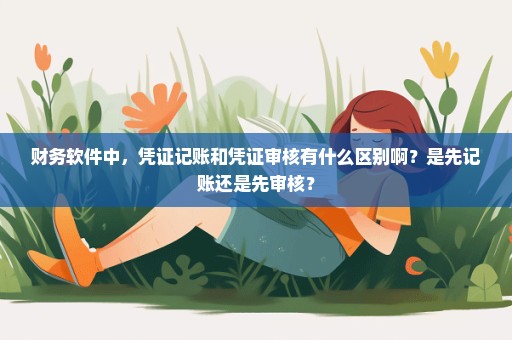 财务软件中，凭证记账和凭证审核有什么区别啊？是先记账还是先审核？