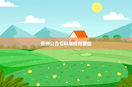 贵州公办专科学校有哪些