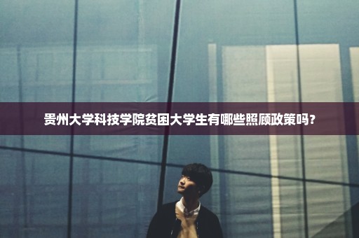 贵州大学科技学院贫困大学生有哪些照顾政策吗？