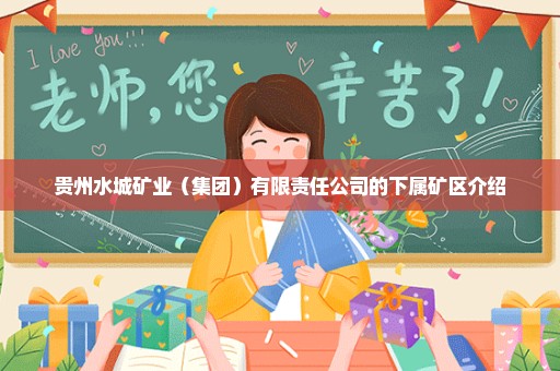 贵州水城矿业（集团）有限责任公司的下属矿区介绍