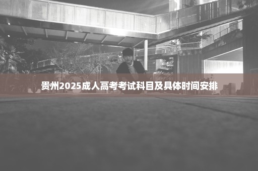贵州2025成人高考考试科目及具体时间安排