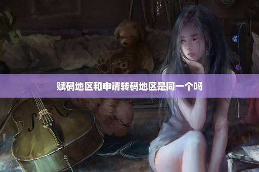 赋码地区和申请转码地区是同一个吗