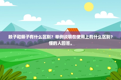赖子和癞子有什么区别？举例说明在使用上有什么区别？懂的人回答。