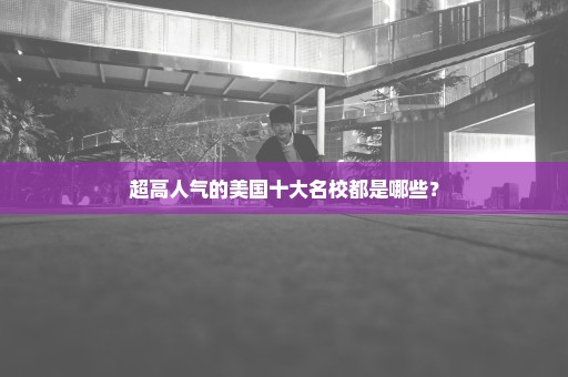 超高人气的美国十大名校都是哪些？