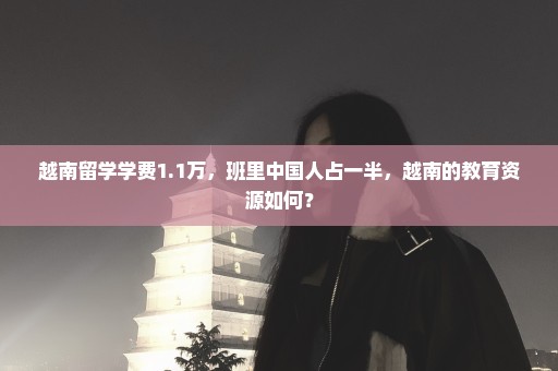 越南留学学费1.1万，班里中国人占一半，越南的教育资源如何？