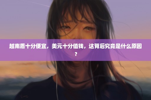 越南盾十分便宜，美元十分值钱，这背后究竟是什么原因？