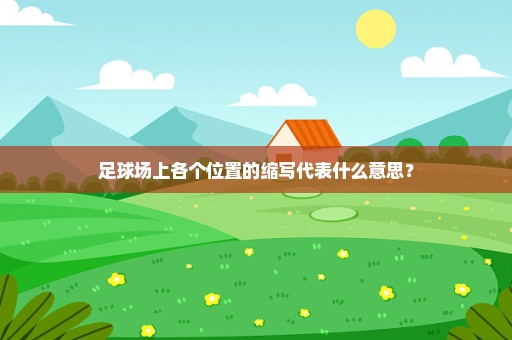 足球场上各个位置的缩写代表什么意思？