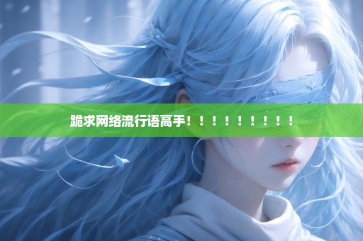 跪求网络流行语高手！！！！！！！！！