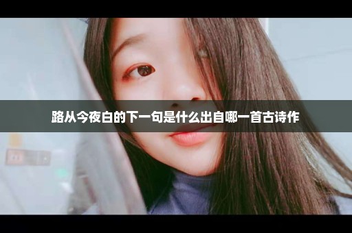 路从今夜白的下一句是什么出自哪一首古诗作