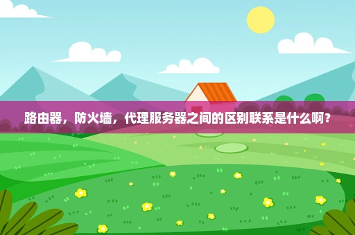 路由器，防火墙，代理服务器之间的区别联系是什么啊？