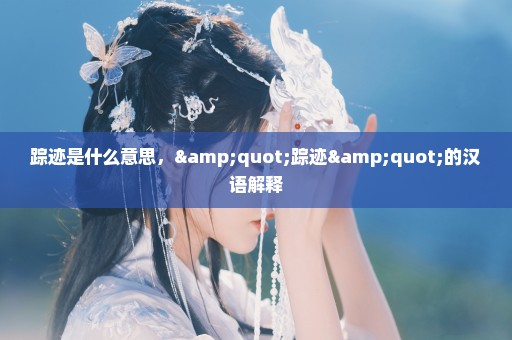 踪迹是什么意思，"踪迹"的汉语解释