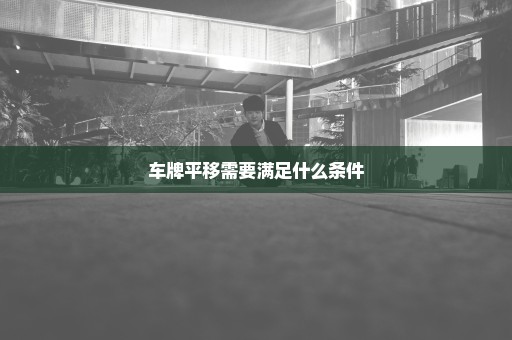 车牌平移需要满足什么条件