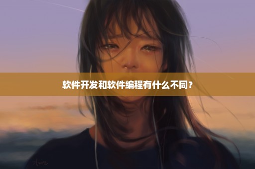 软件开发和软件编程有什么不同？