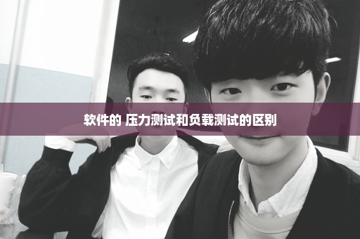 软件的 压力测试和负载测试的区别