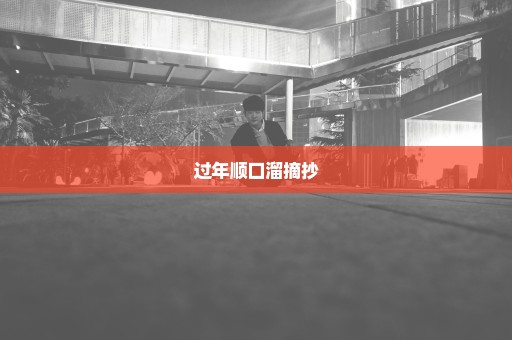过年顺口溜摘抄