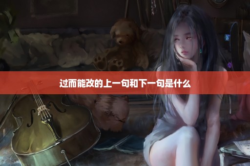 过而能改的上一句和下一句是什么