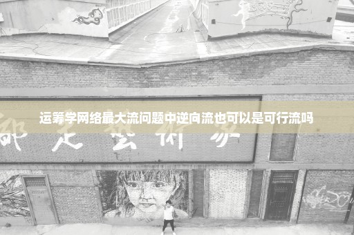 运筹学网络最大流问题中逆向流也可以是可行流吗