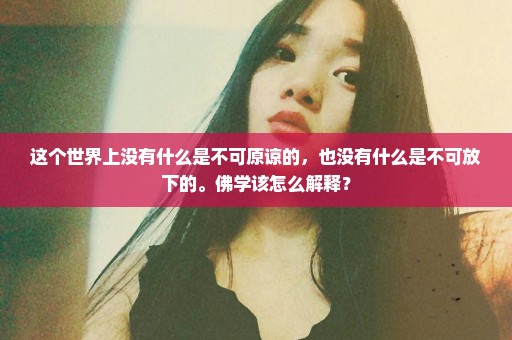 这个世界上没有什么是不可原谅的，也没有什么是不可放下的。佛学该怎么解释？
