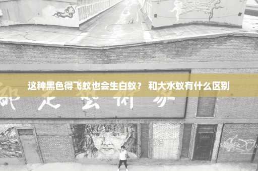 这种黑色得飞蚁也会生白蚁？ 和大水蚁有什么区别