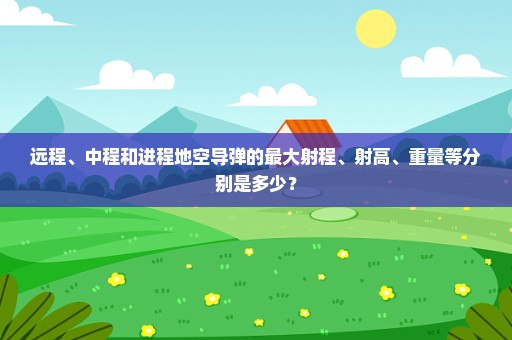 远程、中程和进程地空导弹的最大射程、射高、重量等分别是多少？