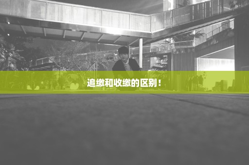追缴和收缴的区别！